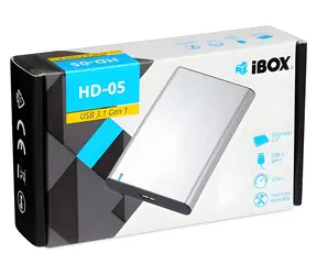 ibox HD-05 grau / Externes Gehäuse für 2,5"-HDD/SSD / USB 3.2 Gen 1 / SATA III / UASP