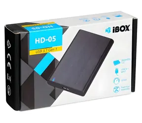 ibox HD-05 schwarz / Externes Gehäuse für 2,5"-HDD/SSD / USB 3.2 Gen 1 / SATA III / UASP
