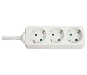 Lindy weiß / Verlängerungskabel / Schuko / 3 Steckdosen / 45°