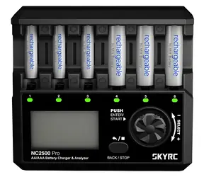 SkyRC NC2500 Pro / Ladegerät / AA/AAA / NiMH/NiCd / 6 Kanäle / USB QC3.0