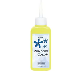 C.KREUL Fensterfarbe Fluoreszierendes Gelb Glasfarbe 80 ml / Wasserlöslich / Für Glas, Spiegel und Fliesen / Ab 6 Jahren