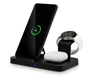 Connect IT MultiCharge 3-in-1 Qi Ladegerät, schwarz / Kabelloses Ladegerät / für Samsung