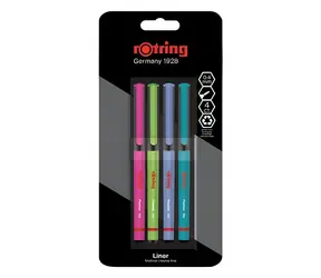 Rotring Liner Fun Colors, 4 Stück / Liner / Spitze 0,4 mm / Blisterverpackung