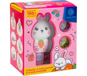 ASTRA Stempelhase / Stempel für Kinder / 100 Aufkleber / Aktivitätsbuch