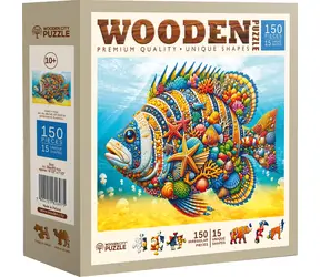 Wooden City Holzpuzzle „Modische Fische“ / 150 Teile