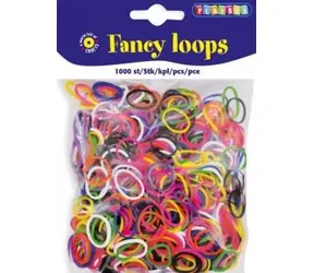 PLAYBOX Fancy Loops Gummibänder / 1000 Stück / zum Stricken von Armbändern