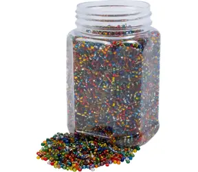 PLAYBOX Transparente Rocailles / 500 g / Glasperlen