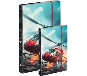 OXYBAG Box für Notizbücher A4+A5 Feuerwehrmotiv / Box für Notizbücher / laminiert / mit Gummibandverschluss