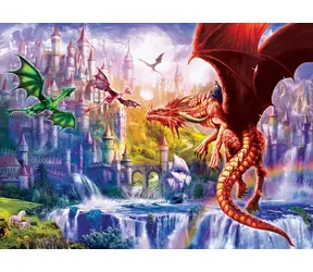 EUROGRAPHICS Puzzle Königreich der Drachen XL / 500 Teile / extra große Teile / 67,63 × 48,89 cm