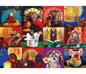 EUROGRAPHICS Puzzle Chinesischer Kalender / 1000 Teile / 68 x 48 cm