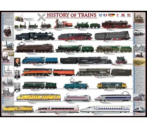 EUROGRAPHICS Puzzle Geschichte der Züge XL / 500 Teile / 67,63 x 48,89 cm