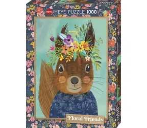 HEYE Puzzle Floral Friends: Niedliches Eichhörnchen / 1000 Teile / 50 x 70 cm