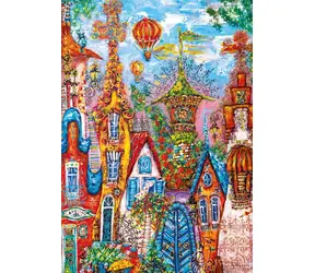 HEYE Puzzle Charmantes Dorf: Blaues Tor / 500 Teile / 35 x 50 cm