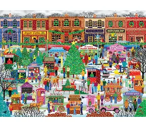 EUROGRAPHICS Puzzle Weihnachtsmarkt im Zentrum XL / 500 Teile / extra große Teile / 68 × 49 cm