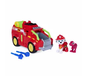 Spin Master Paw Patrol Dino Marshall Feuerwehrwagen / ab 3 Jahren / ausziehbare Leiter / Projektilwerfer