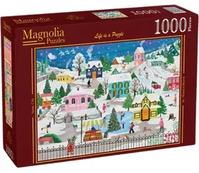 MAGNOLIA Puzzle Schneestadt / 1000 Teile / 68 x 48 cm