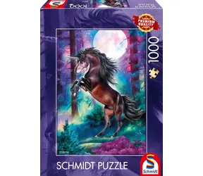 Schmidt Puzzle Einhorn bei Vollmond / 1000 Teile / 49,3 x 69,3 cm