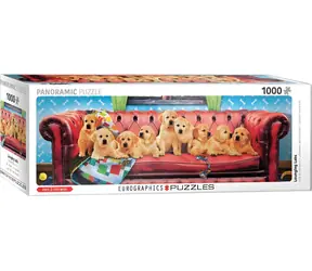 EUROGRAPHICS Panoramapuzzle Labradore auf einem Hundesofa / 1000 Teile / 99 x 33 cm