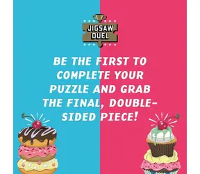 Ridley's Games Puzzle-Duell: Süßer Showdown - Donut gegen Cupcake / 2 x 70 Teile