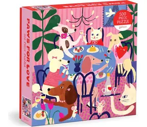 Galison Quadratisches Puzzle „Pfoten der Liebe“ / 500 Teile / 51 × 51 cm