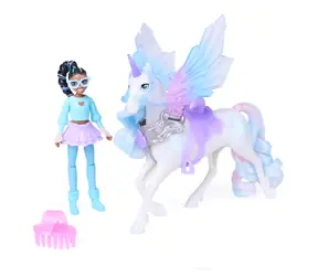 Spin Master Unicorn Academy Spielset Einhörner Glacier und Layla / faltbare Flügel / Mähnenbürste / ab 4 Jahren