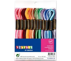 PLAYBOX Regenbogen-Baumwollgarn / 25 Stück / Stick- und Strickgarn / 8 m pro Stück