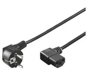 Goobay 50080 schwarz / Netzkabel / CEE 7/7 - IEC C13 / abgewinkelt / 2 m