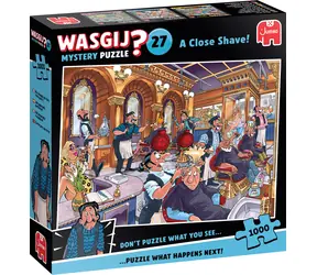 Jumbo-Puzzle WASGIJ Mystery 27: Eine knappe Rasur! / 1000 Teile / ab 15 Jahren