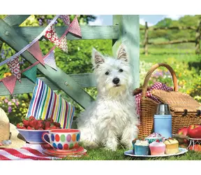EUROGRAPHICS Puzzle Hundepicknick XL / 500 Teile / extra große Teile / 68 × 48 cm
