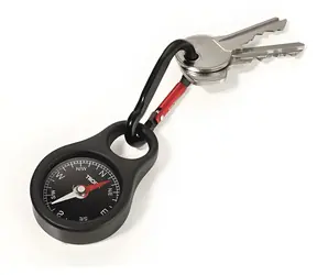 Troika WEGWEISER Schlüsselanhänger schwarz-rot / Schlüsselanhänger / Karabiner / Kompass / Aluminium, Kunststoff