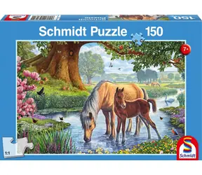 Schmidt Puzzle Pferde im Fluss / 150 Teile / ab 7 Jahren / 43,2 × 29,1 cm