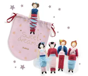 DJECO Kreativset Puppen / 5 Puppen / Stoffbeutel / ab 6 Jahren