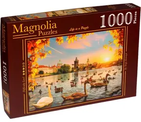 MAGNOLIA Puzzle Schwäne an der Karlsbrücke / 1000 Teile / 68 x 48 cm