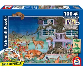 Schmidt Puzzle Nachtbesuch / 100 Teile / 36,1 × 24,3 cm