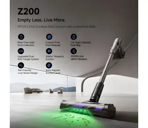 MOVA Z200 Akku-Staubsauger mit automatischer Entleerung / 30000 Pa / HEPA H14 / 90 Min.