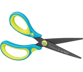 Pelikan Griffix Kinderschere für Linkshänder, blau-limette / Schere / Spitz / Titanklinge / 15 cm