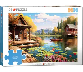 EUROGRAPHICS Puzzle-Verbindungsstücke: Ferienhaus am See / 24 Teile / große Teile