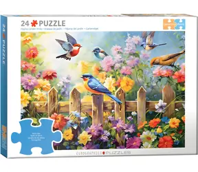 EUROGRAPHICS Puzzle-Verbindungsstücke: Verspielte Gartenvögel / 24 Teile / große Teile