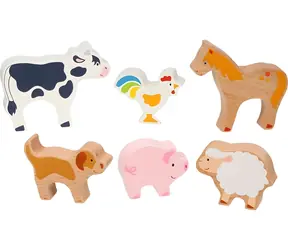GOKI Holzfiguren Tiere / 6 Stück / Holz
