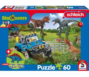 Schmidt Puzzle Schleich Urzeitliche Riesen / 60 Teile + Schleich Figur / 36,1 x 24,3 cm