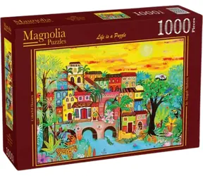 MAGNOLIA Puzzle Häuser im Wald / 1000 Teile / 68 x 48 cm