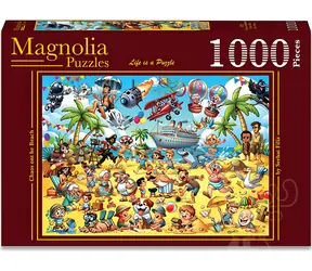 MAGNOLIA Puzzle Chaos am Strand / 1000 Teile / 68 x 48 cm
