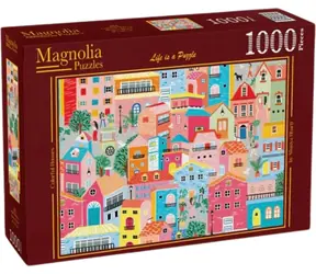 MAGNOLIA Puzzle Bunte Häuser / 1000 Teile / 68 x 48 cm