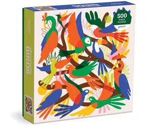 Galison Quadratisches Puzzle „Farbige Vögel“ / 500 Teile / 50,8 × 50,8 cm