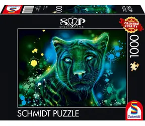Schmidt Puzzle Neon: Panther / 1000 Teile / 69,3 × 49,3 cm