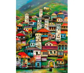 MAGNOLIA Puzzle Schönes Dorf / 1000 Teile / 48 x 68 cm
