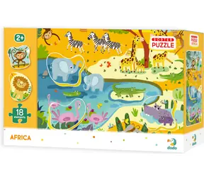 DODO Puzzle mit Safari-Einlage / 18 Teile / 31 x 45 cm