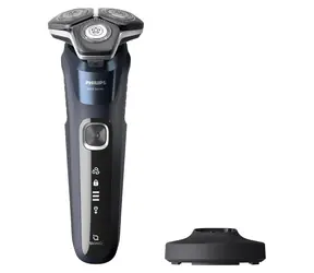 Philips Rasierer Serie 5000 S5885/25 blau / Herrenrasierer / Nass- und Trockenrasur / 3 Scherköpfe / 60 Minuten Betriebsdauer