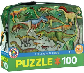 EUROGRAPHICS Puzzle Dinosaurier in einer Snackbox / 100 Teile / 48 x 33 cm