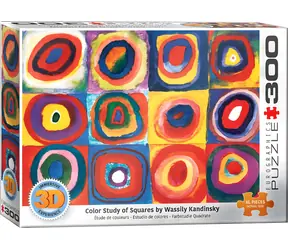 EUROGRAPHICS Puzzle Farbstudie der Quadrate XL / 3D-Effekt / 300 Teile / 67,6 × 48,9 cm